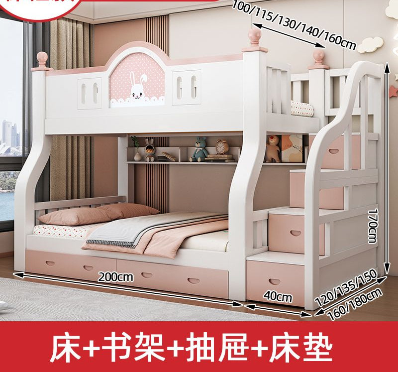 实木上下床双层床两层床上下高低子母床上下铺小户型实木床儿童床