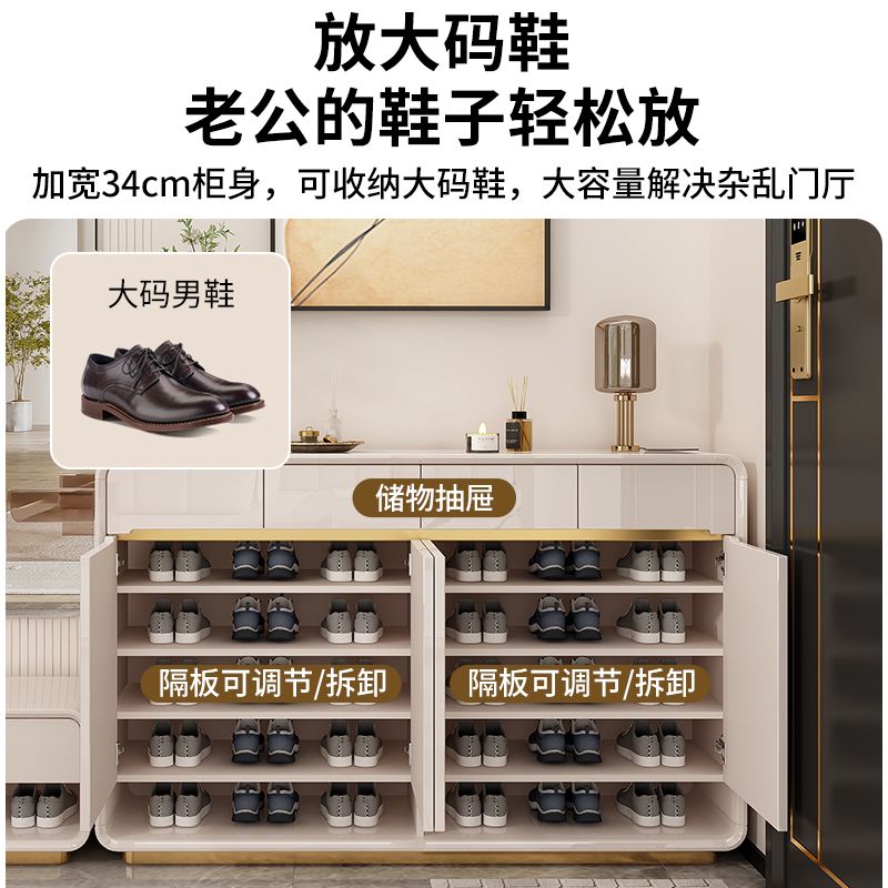 2025爆款轻奢烤漆入户门口鞋柜家用带换鞋凳现代简约收纳储物柜