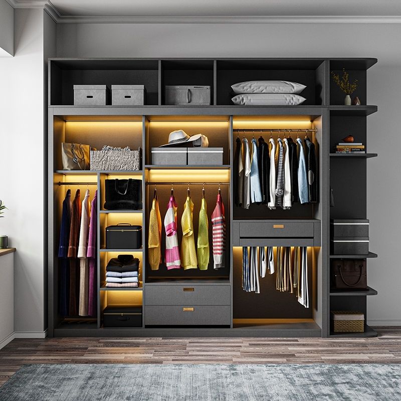 衣柜简易组装柜推拉门轻奢意式极简现代储物柜衣帽间卧室大衣柜