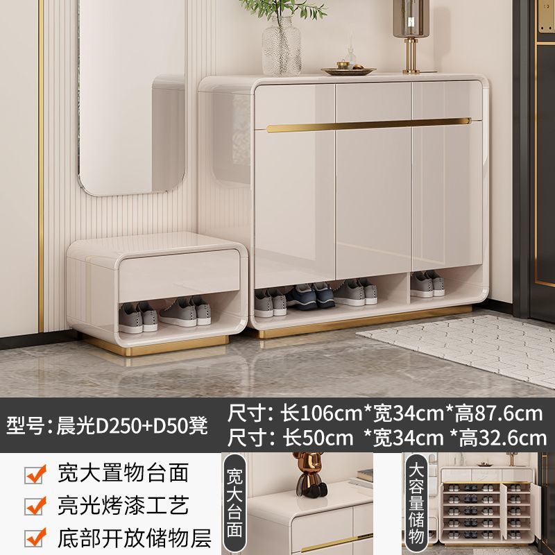 2025爆款烤漆入户鞋柜家用门口大容量收纳柜带换鞋凳沙发隔断柜