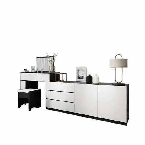 梳妆台卧室收纳柜现代简约多功能翻盖化妆桌小户型电视柜组合一体