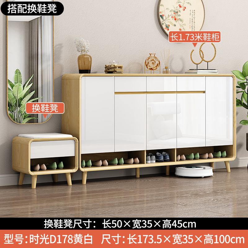 北歐入戶門口鞋櫃家用帶換鞋凳可坐多功能新中式客廳沙發隔斷櫃子
