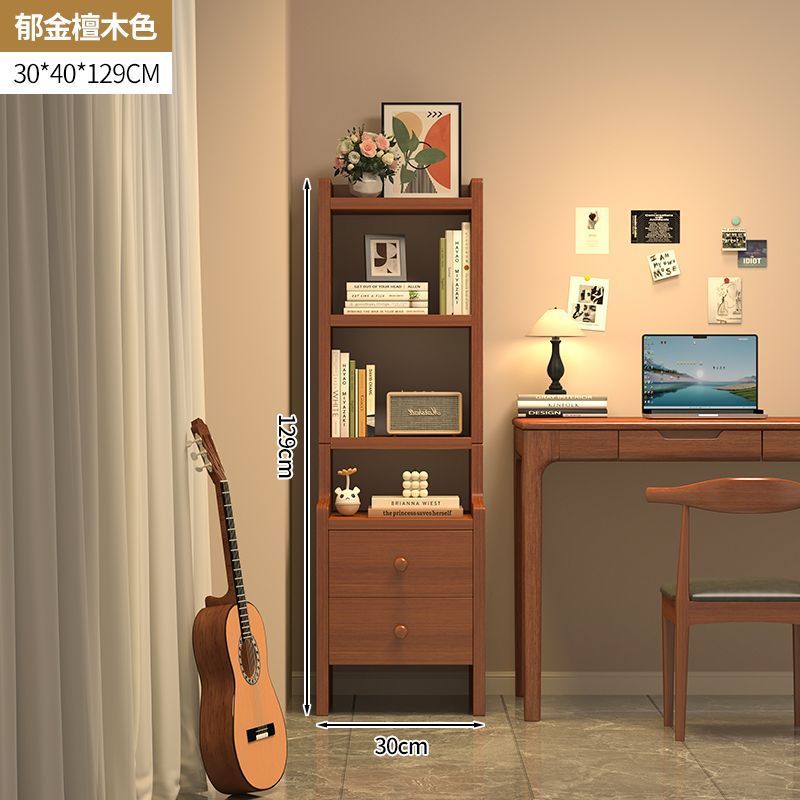 书架落地置物架斗柜书柜一体靠墙客厅柜子储物窄柜多层家用收纳架