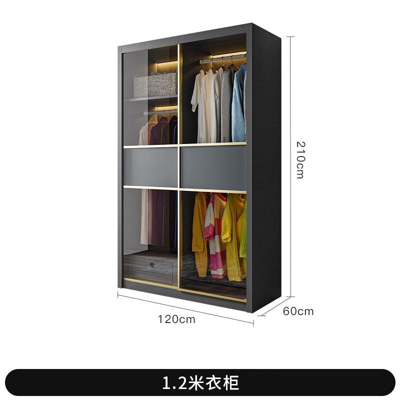 衣柜简易组装柜推拉门轻奢意式极简现代储物柜衣帽间卧室大衣柜