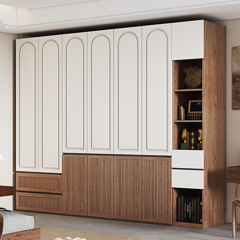 ENF级免拉手分段式衣柜卧室家用法式复古风平开门18板经济型衣橱