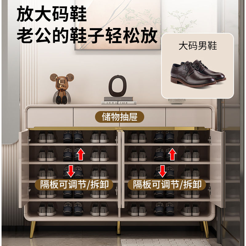2025爆款烤漆入户鞋柜家用门口大容量收纳柜带换鞋凳沙发隔断柜