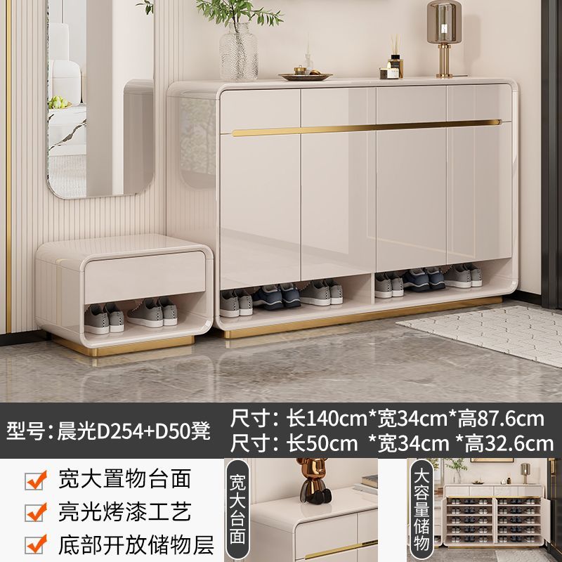 2025爆款烤漆入户鞋柜家用门口大容量收纳柜带换鞋凳沙发隔断柜