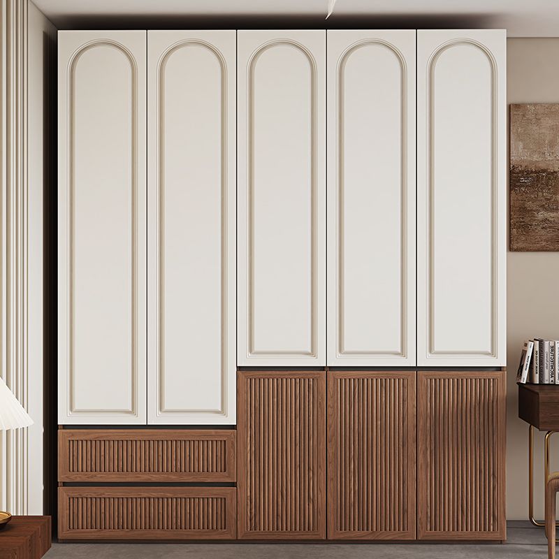 ENF级免拉手分段式衣柜卧室家用法式复古风平开门18板经济型衣橱