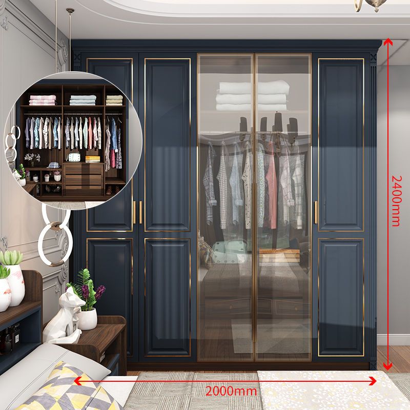 北欧简约现代卧室家用卧室衣柜欧式轻奢实木质儿童整体大衣橱定制