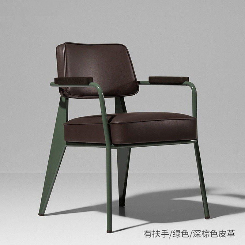 北欧轻奢设计师靠背扶手椅子简约现代小户型工业铁艺休闲洽谈餐椅