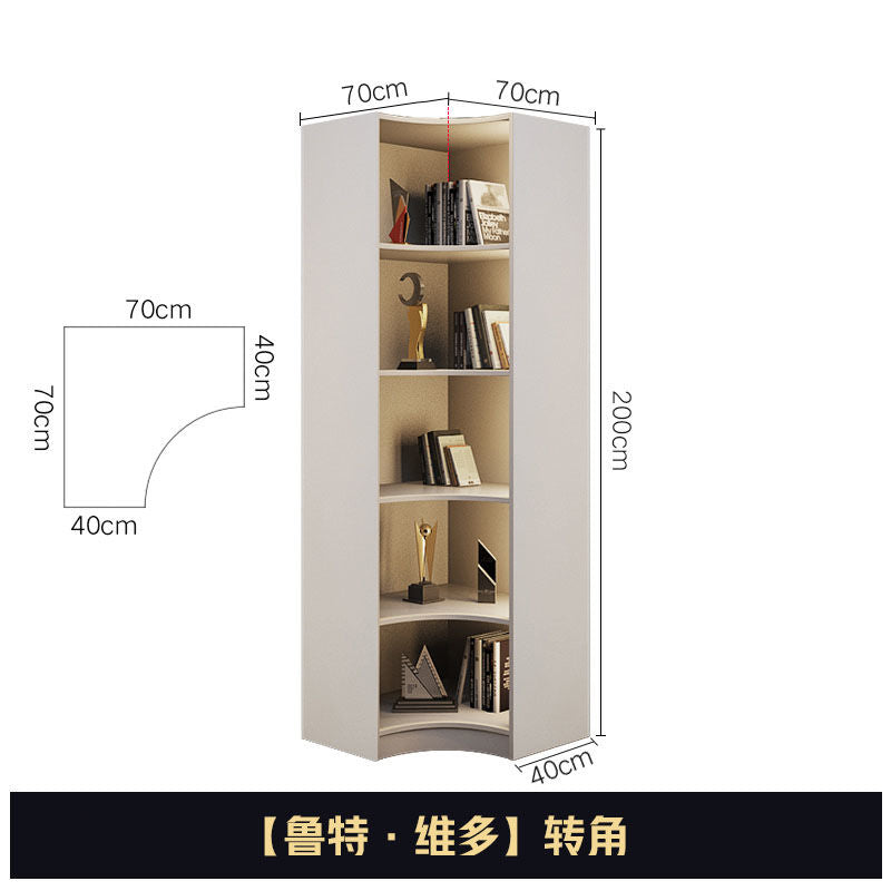 轻奢书柜电脑桌一体组合办公书橱小户型现代简约玻璃门多功能酒柜