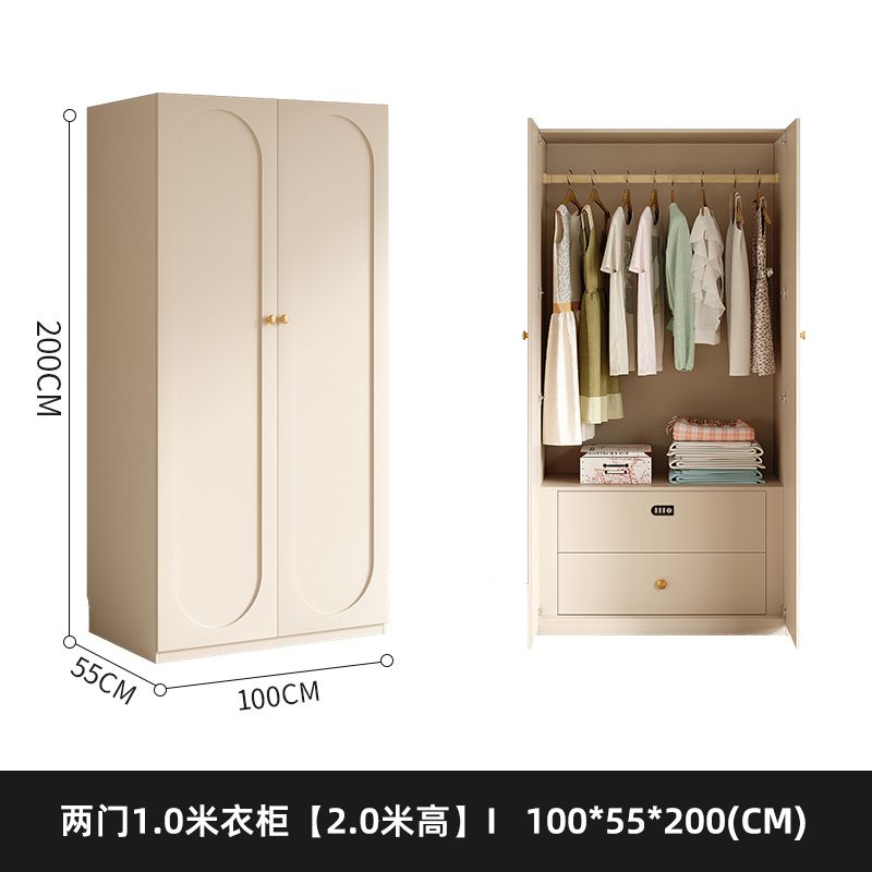 法式奶油风衣柜小户型家用柜子现代简约卧室通顶储物柜定制大衣橱