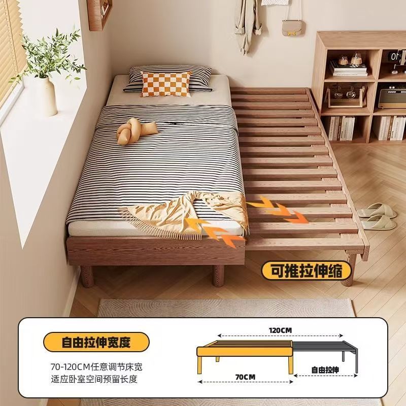 居届全实木白蜡木沙发床次卧书房小户型可抽拉折叠床家用奶油风床