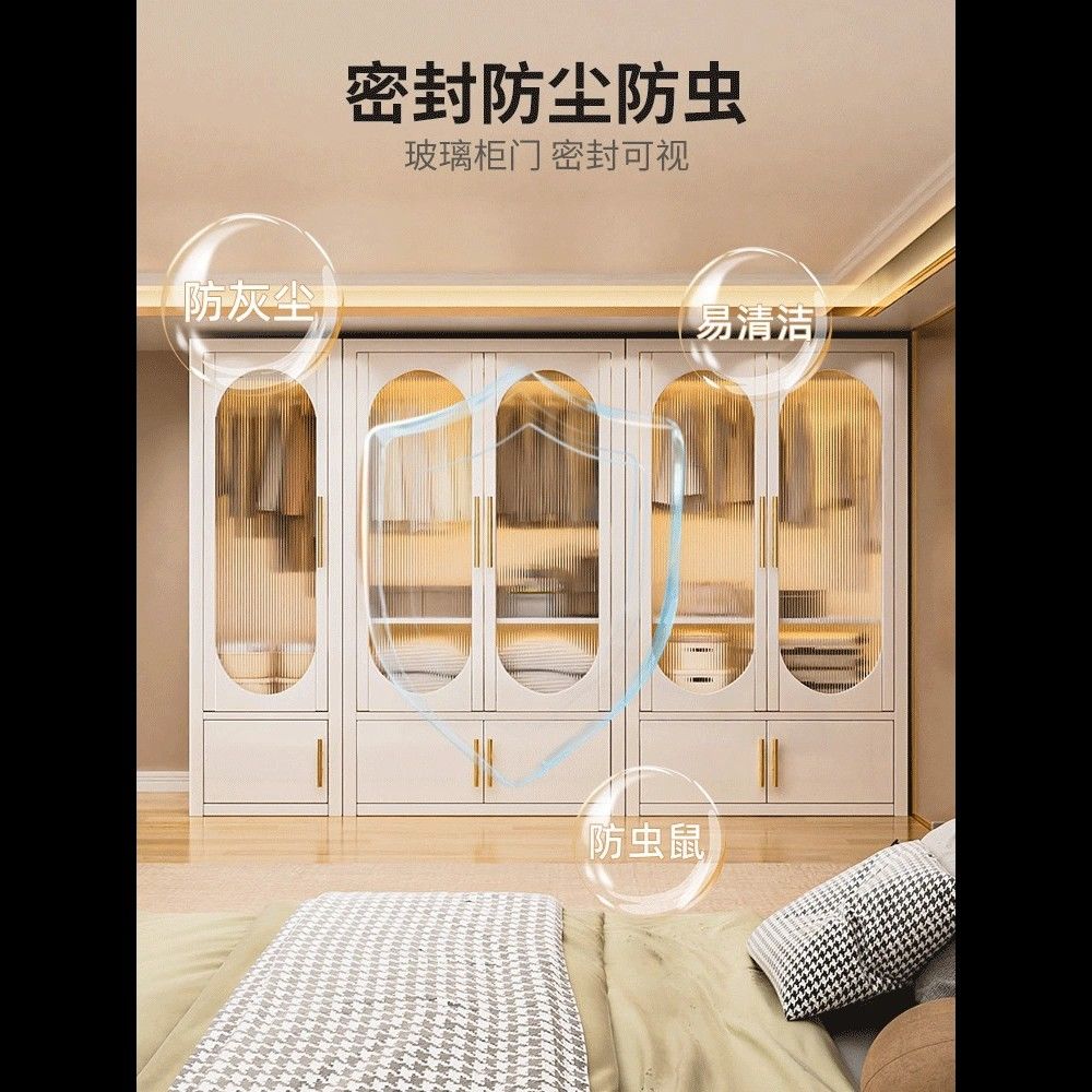 家用卧室铁艺衣橱收纳儿童房衣帽间住宅衣物收纳钢制衣柜衣服挂架
