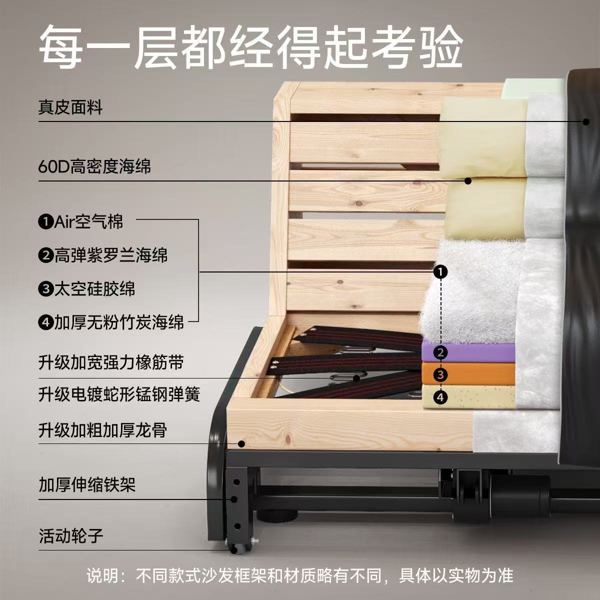 奶油风电动功能沙发零靠墙可伸缩大小户型客厅直排雪尼尔布艺沙发