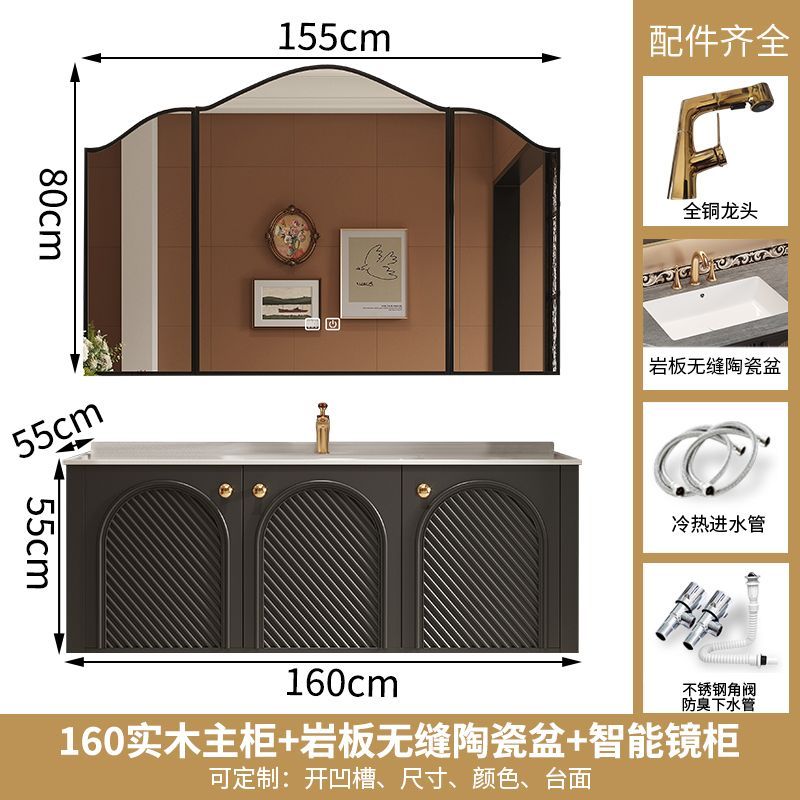 法式復古浴室櫃陶瓷一體洗手盆櫃組合洗漱臺衛生間面盆池2024新款