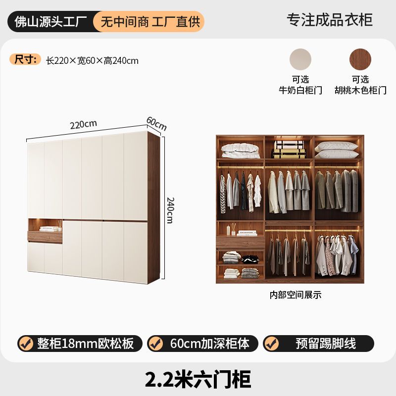 定制ENF级欧松板连体书桌衣柜组合儿童学习桌衣橱电脑桌一体大柜