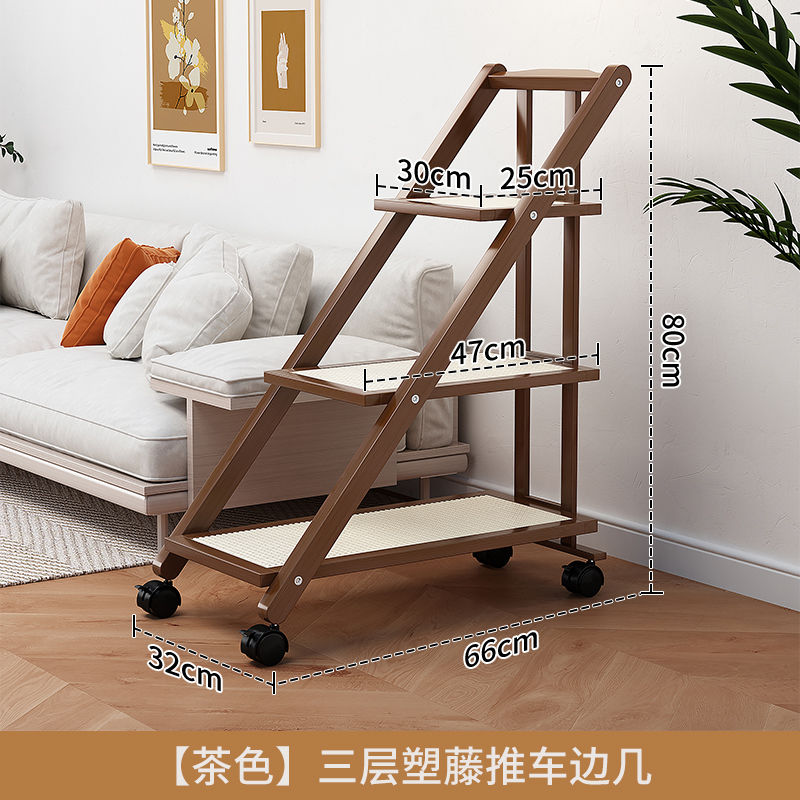 边几小茶几床头桌子沙发边柜移动长虹玻璃小户型客厅茶桌日式角几