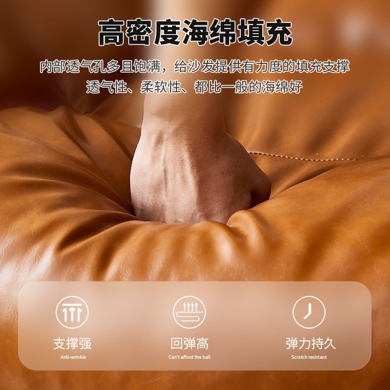 中古高级真皮单人沙发椅客厅阳台休闲懒人可躺设计师款高端单椅