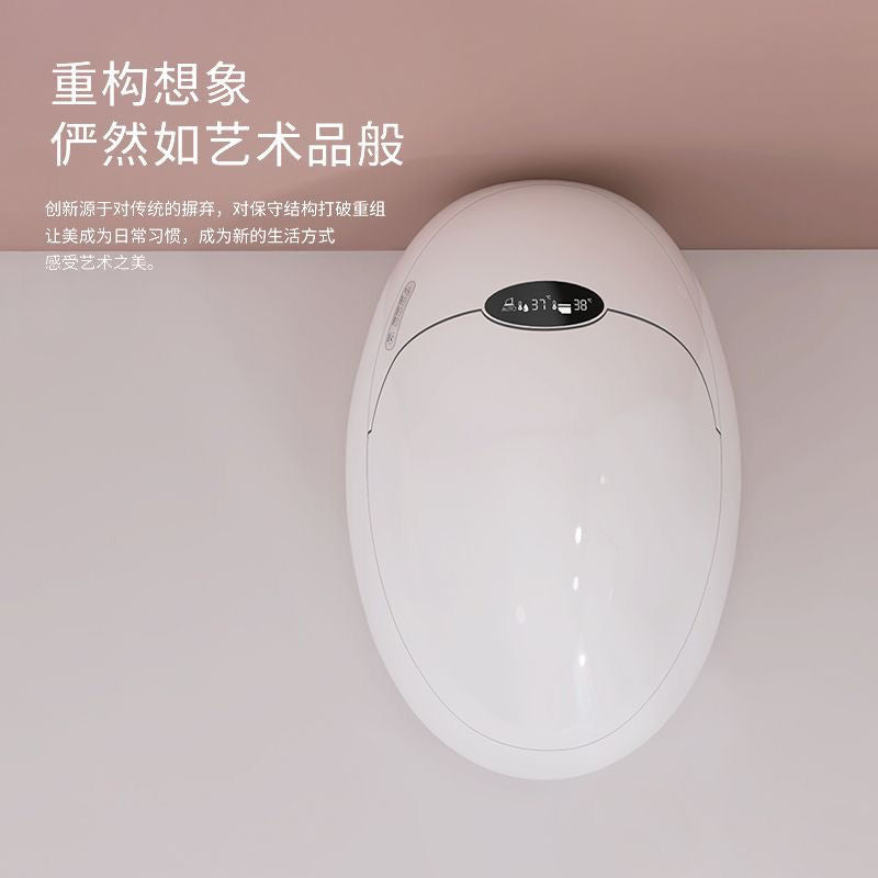 高级灰蛋形智能马桶即热式无水压限制座便器一体式家用双水路坐便