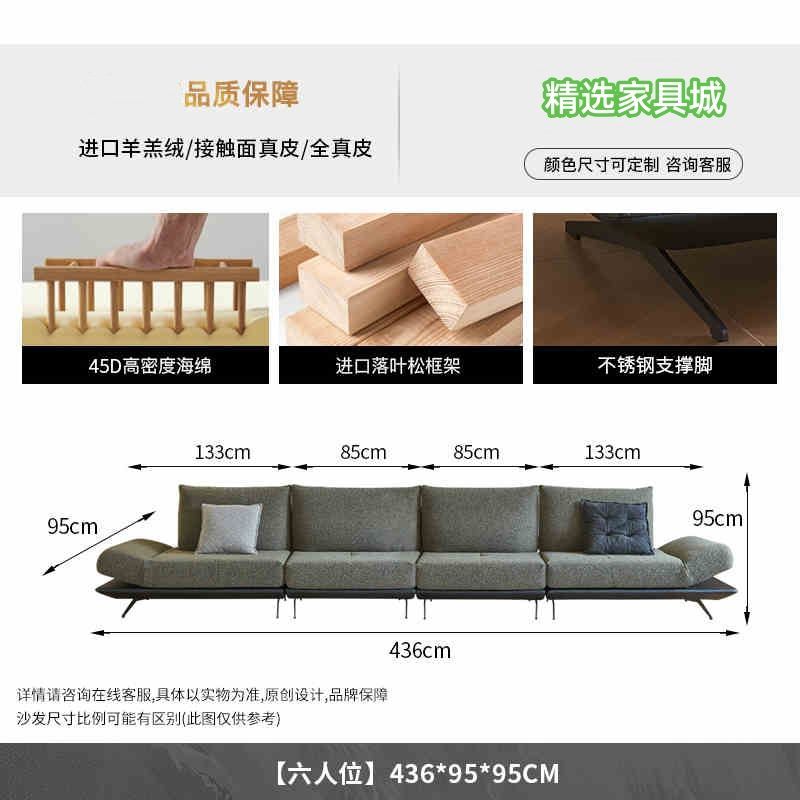 意式百变灵动岛布艺沙发极简客厅2025新款家用直排多功能组合沙发