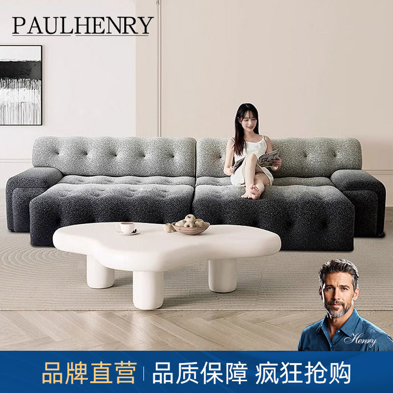 罗奇堡渐变色电动伸缩沙发现代简约网红意式极简功能直排布艺沙发