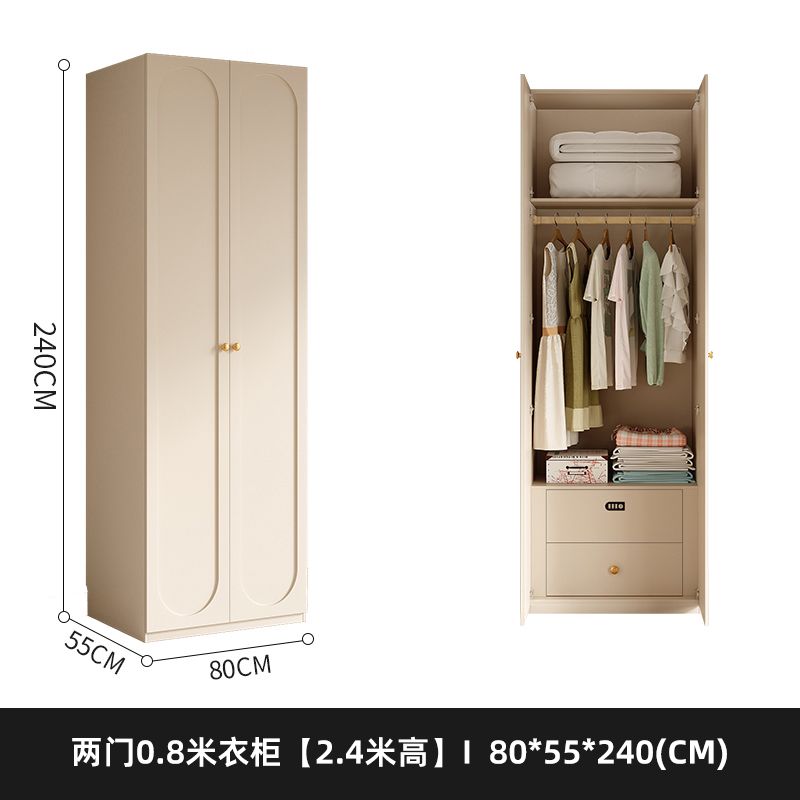 法式奶油风衣柜小户型家用柜子现代简约卧室通顶储物柜定制大衣橱