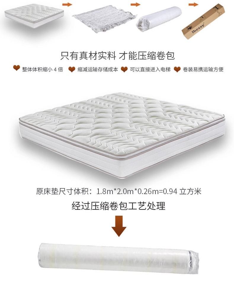 舒達洛帝五星級酒店牀墊超軟加厚乳膠靜音壓縮捲包席夢思抗干擾