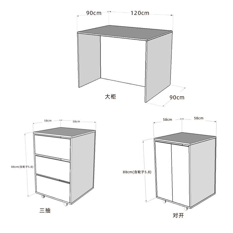 奶油风可定制款大岛台单柜子组合岛台餐桌厨房可移动单独中岛餐桌