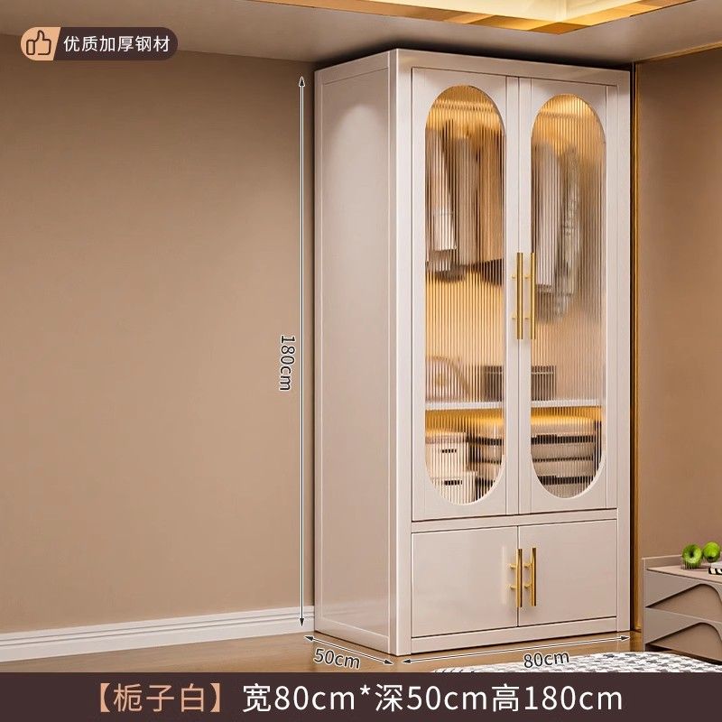 家用卧室铁艺衣橱收纳儿童房衣帽间住宅衣物收纳钢制衣柜衣服挂架