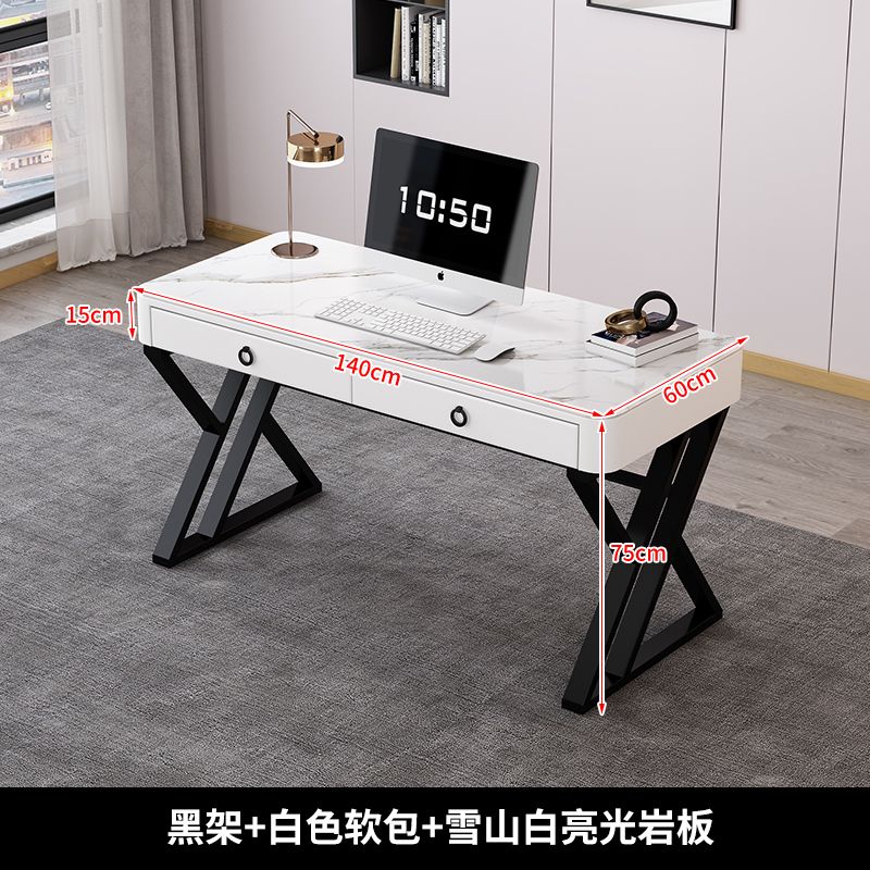 岩板书桌轻奢现代意式电脑台式桌家用简易办公桌卧室工作台学习桌