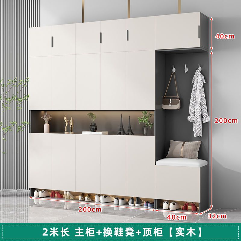 實木入戶鞋櫃玄關櫃家用門口儲物櫃樓道走廊大容量一體靠牆收納櫃