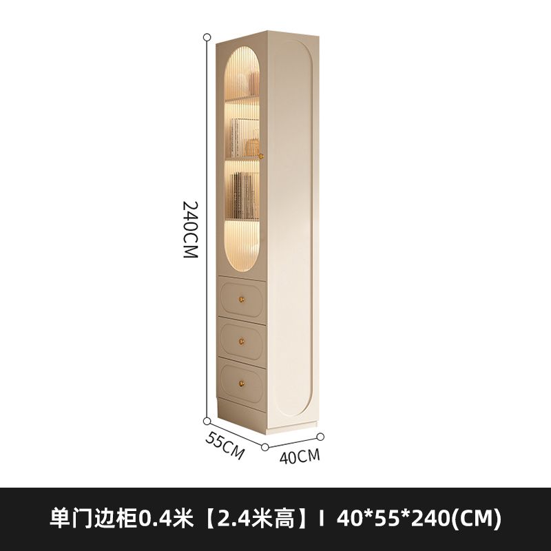 法式奶油风衣柜小户型家用柜子现代简约卧室通顶储物柜定制大衣橱