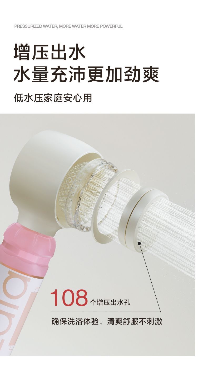 Lalapercare娜拉之夏淋浴雲感綿柔增壓花灑頭可拆洗噴頭洗澡家用