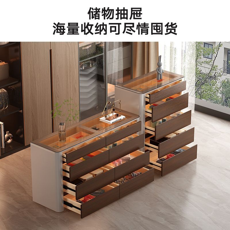 现代简约斗柜组合卧室主卧可视首饰柜家用客厅多功能储物收纳柜