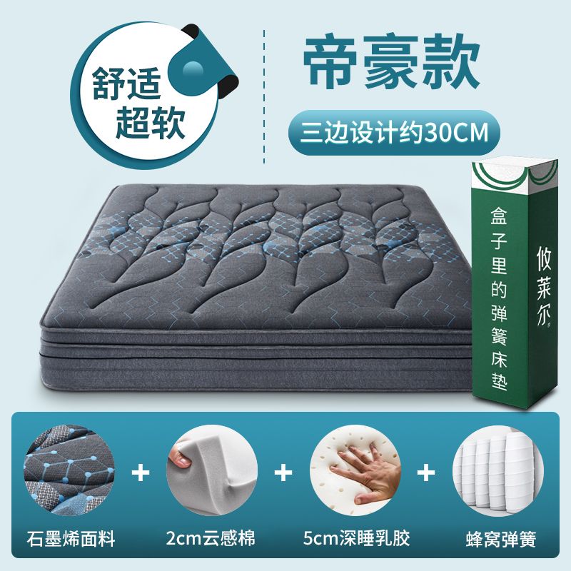 攸萊爾超軟壓縮捲包牀墊2.2米彈簧五星級酒店乳膠席夢思石墨烯1.8