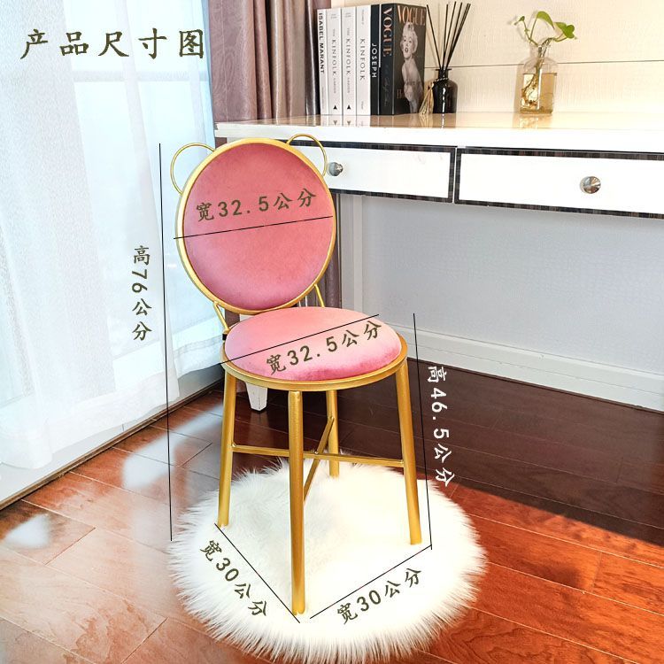 欧式绒布儿童椅卡通网红可爱家用椅子简约宝宝学习椅美甲梳妆椅子