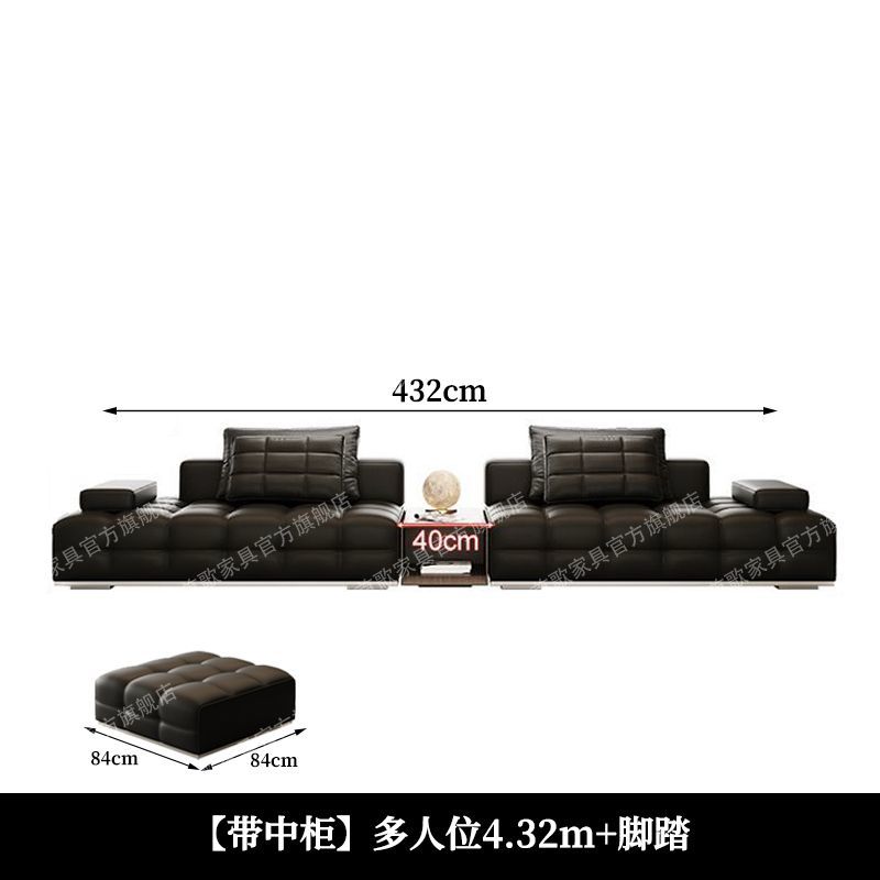 2025新款勞倫斯真皮輕奢意式極簡客廳設計師別墅大小戶型皮藝沙發