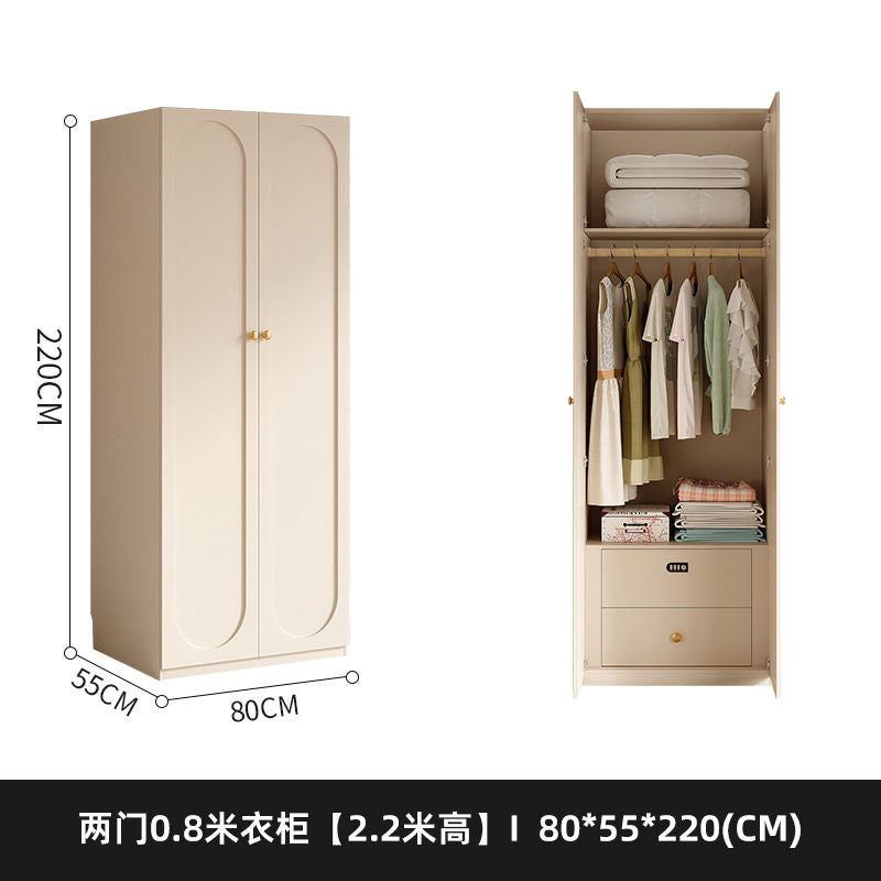 法式奶油风衣柜小户型家用柜子现代简约卧室通顶储物柜定制大衣橱