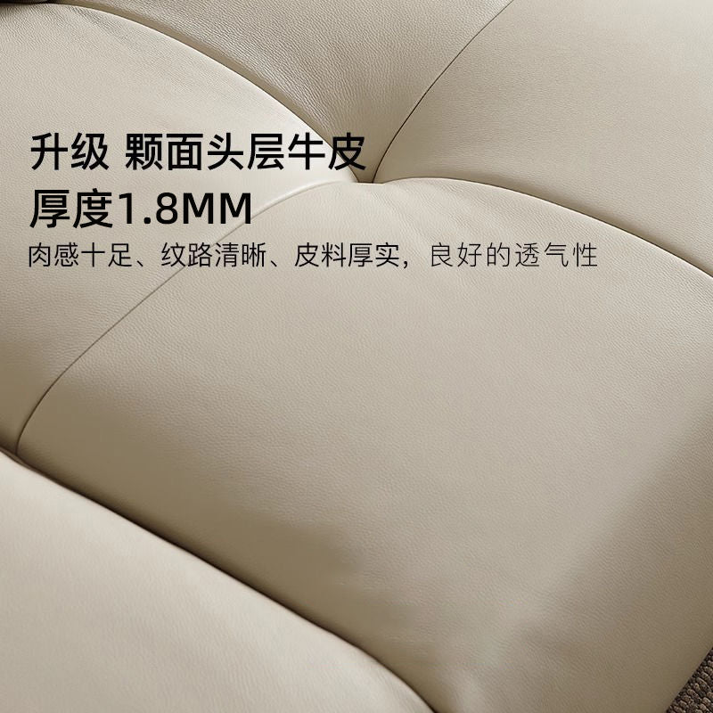 2024新款像素真皮意式极简大黑牛真皮沙发客厅可移动靠背真皮沙发