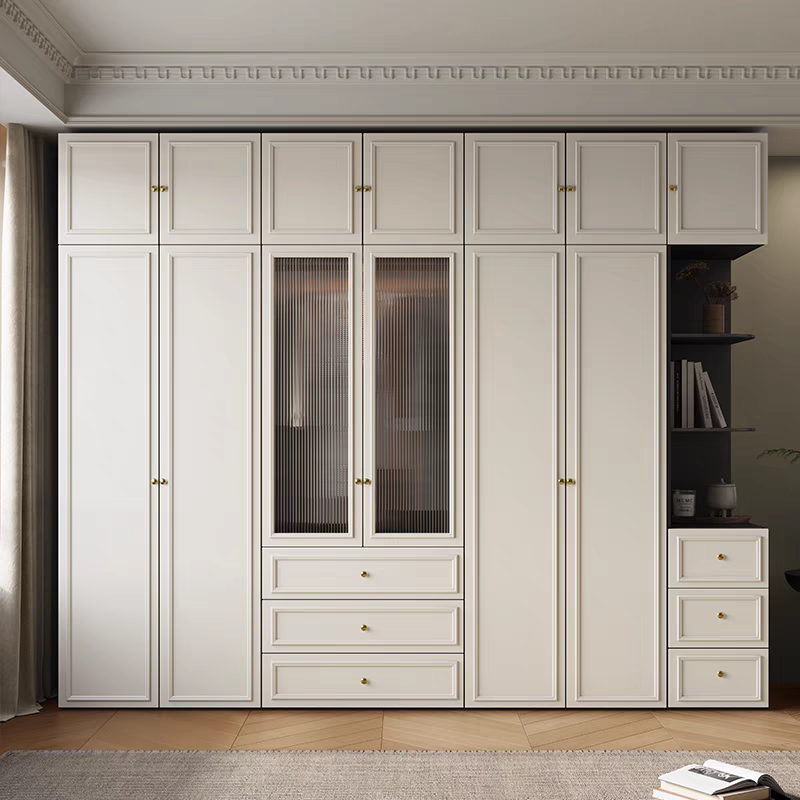 中古风黑色衣柜家用卧室小户型暗黑系美式经典复古成品大衣橱法式