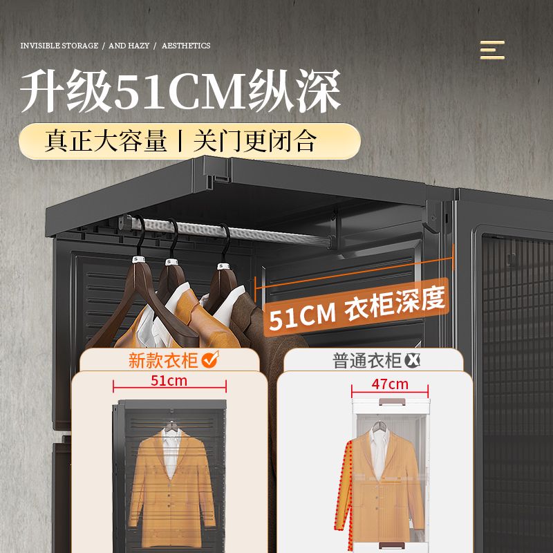 折叠免安装衣柜一体式卧室家用出租房用2025新款简易儿童收纳柜子