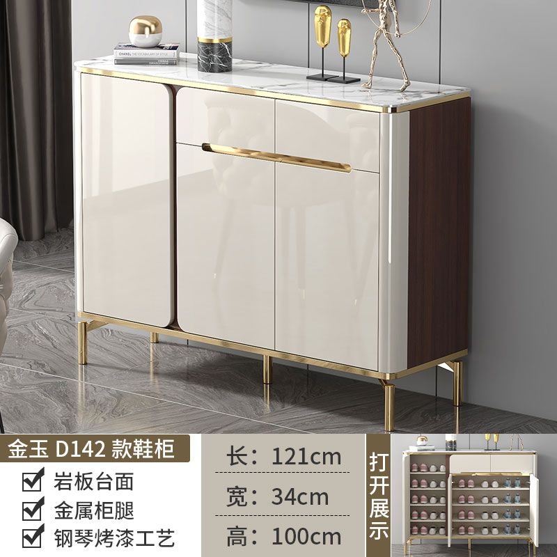 轻奢岩板鞋柜家用门口大容量收纳储物柜多功能入户门口客厅隔断柜