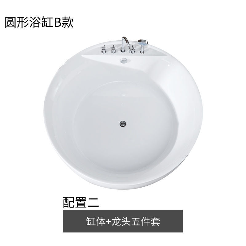 圆形浴缸冲浪按摩智能恒温加热欧式酒店民宿独立浴盆轻奢高端浴池