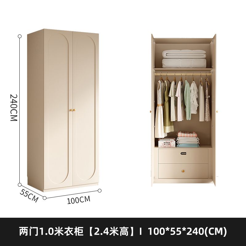 法式奶油风衣柜小户型家用柜子现代简约卧室通顶储物柜定制大衣橱