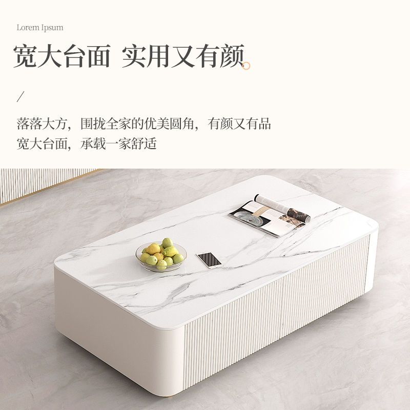 电视柜岩板北欧轻奢简约现代客厅小户型地台家用电视机柜茶几组合