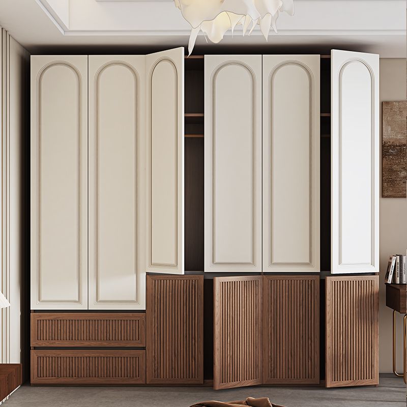 ENF级免拉手分段式衣柜卧室家用法式复古风平开门18板经济型衣橱