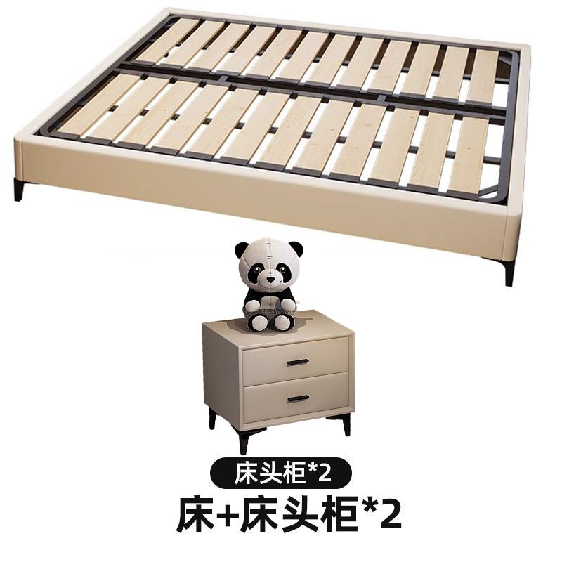 无床头钢木排骨架现代简约小户型家用主卧双人大床榻榻米床可定制
