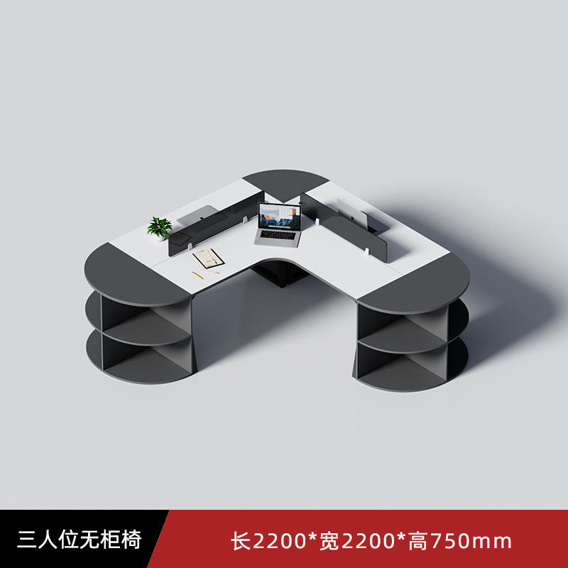 职工异形办公家具办公室四五六人位屏风职员办公桌椅组合简约现代