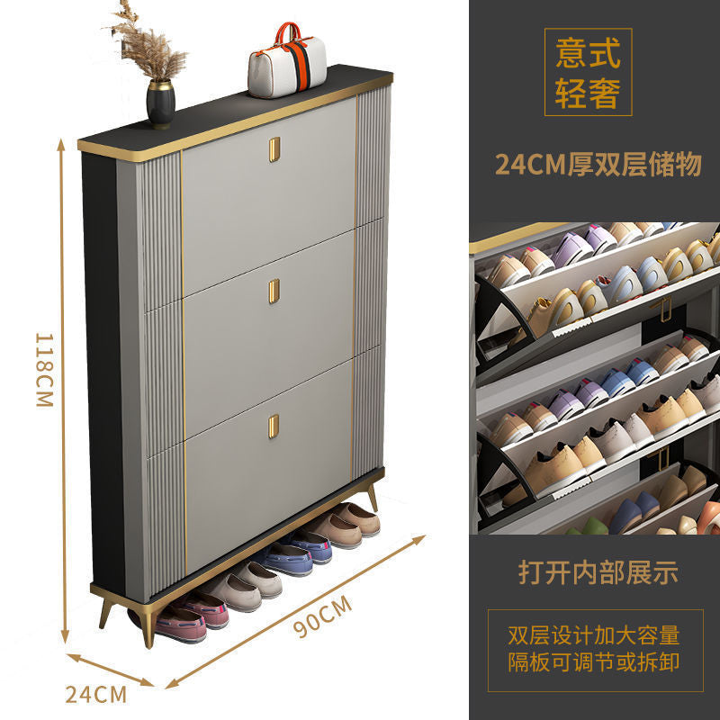 轻奢超薄翻斗鞋柜家用门口门外玄关柜大容量收纳简约现代靠墙鞋架